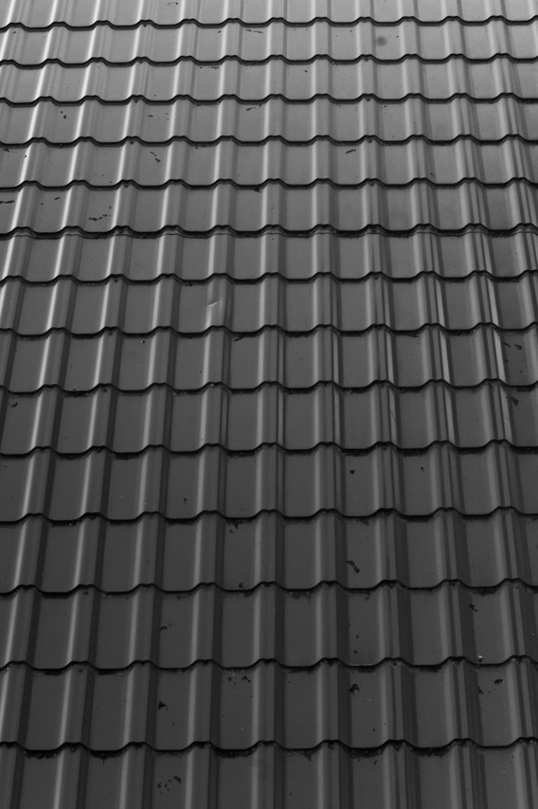 a black and white photo of a roof